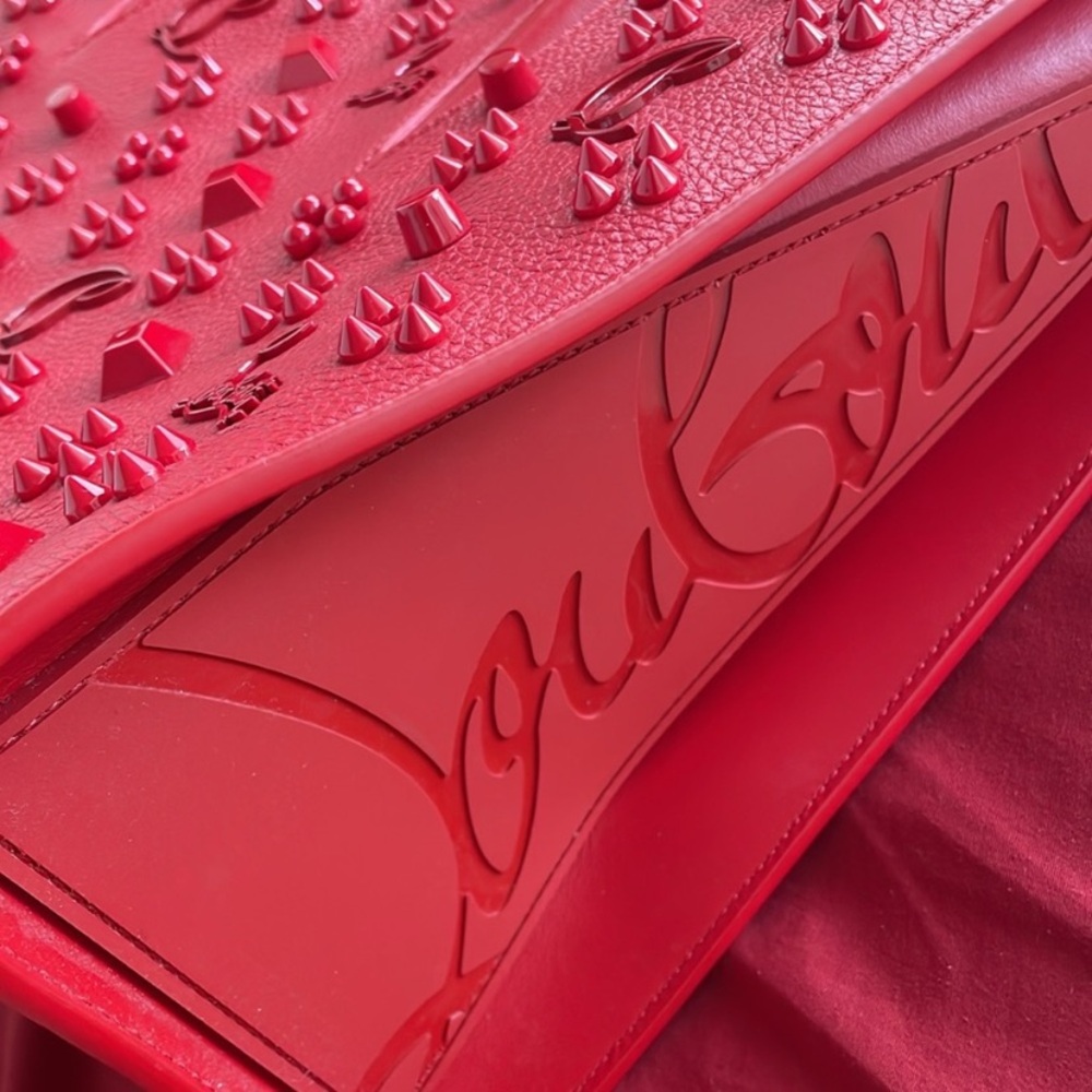 Christian Louboutin Red Calf Leather Paloma Loubinhesky Medium Top Handle Bag - Picture 8 of 15